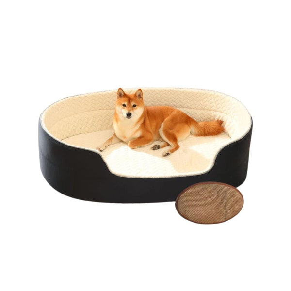 Pet Beds Pet Bed Black And White With Cooling Pad Double Sided Dog Mat Kennel Soft Fleece Sofa