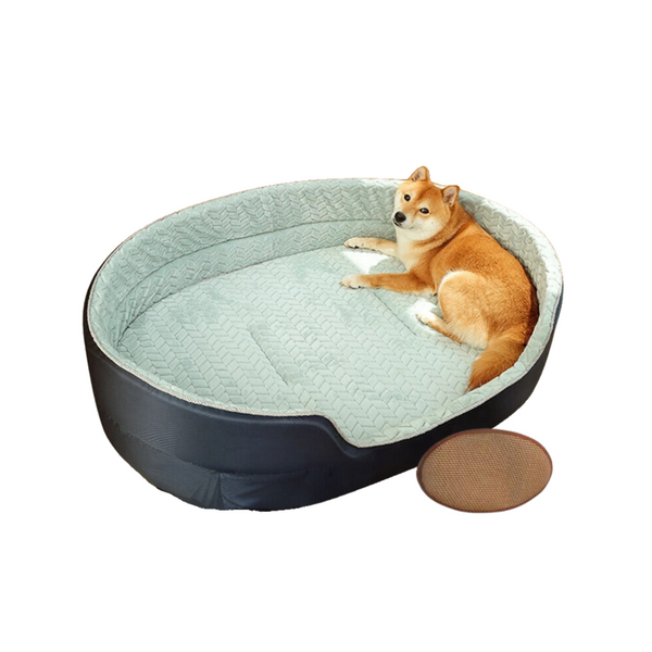 Pet Beds Pet Bed Black And Blue With Cooling Pad Double Sided Dog Mat Kennel Soft Fleece Sofa