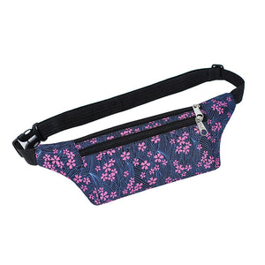 Waist Packs & Bags Flower Print Waist Bags Women Sports Running Fanny Pack With Double Zippers