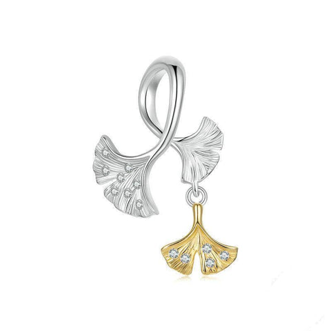 Necklaces & Pendants Silver Charm Original Autumn Forest Ginkgo Leaf Pendant Accessories S925 Beads