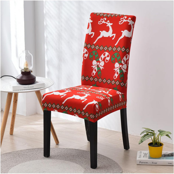 Slipcovers Chair Cover Red Knitting Design Anti Dirt Elastic Material For Dining Room