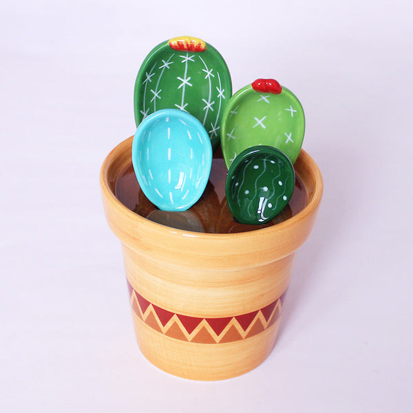 Measuring Cups, Jugs & Spoons Ceramic Novelty Cactus Pot Measuring Spoons Cups Kitchen Tools