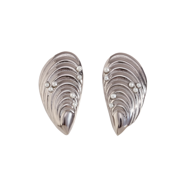 Earrings Shell Mussel Stainless Steel 18K Gold Plated Fashion Jewelry