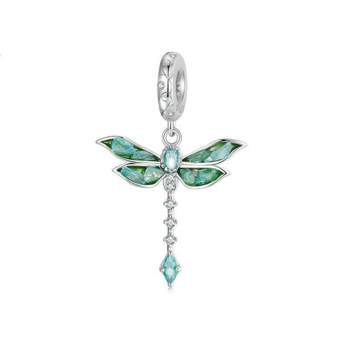 Charms & Charm Bracelets Original Retro Green Dragonfly Diy Pendant Charm For Bracelet Necklace S925 Pure Silver