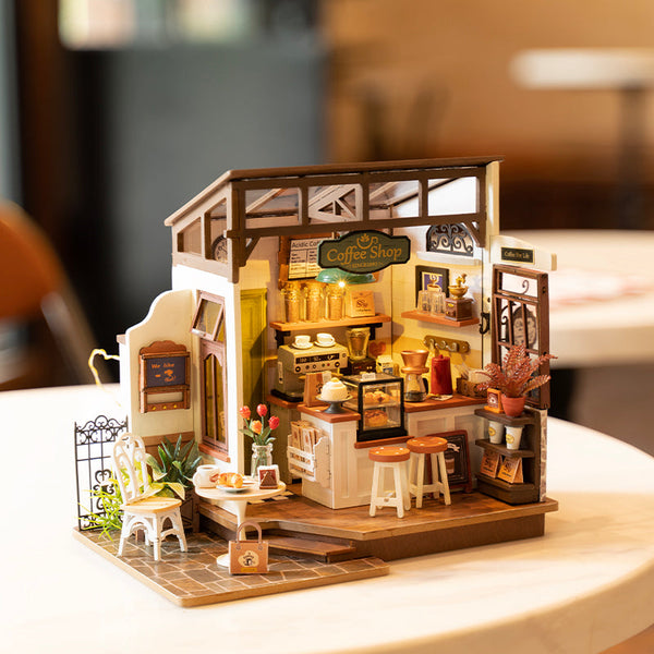 Puzzles Rolife No.17 Cafe Miniature House Kit Dg162 3D Wooden Building Toys Gifts