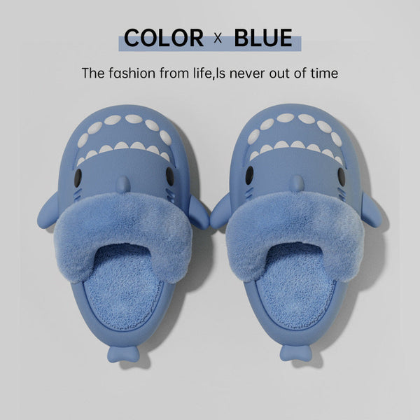 Slippers Winter Shark Detachable Warm Fuzzy Bedroom House Shoes Women