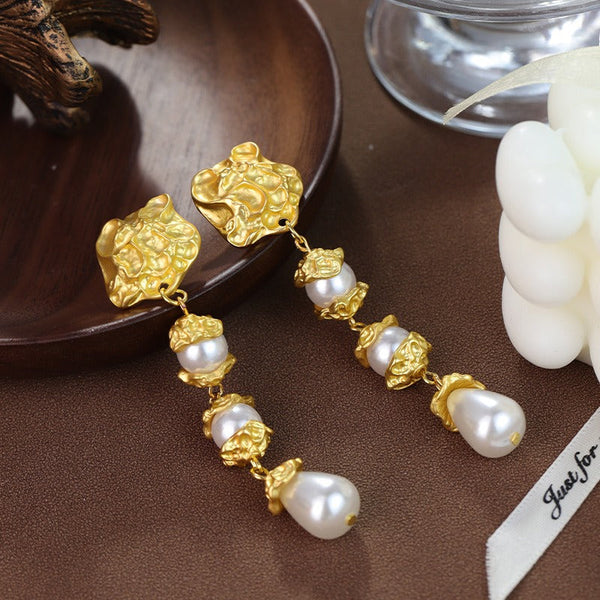 Earrings Floral Pearl Non Fading Alloy High End Design Trendy Accessories