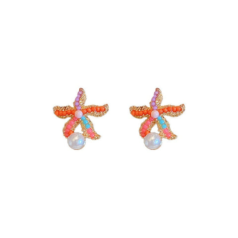 Earrings Title
Cute Colourful Starfish Pearl Simple For Casual And Formal Use