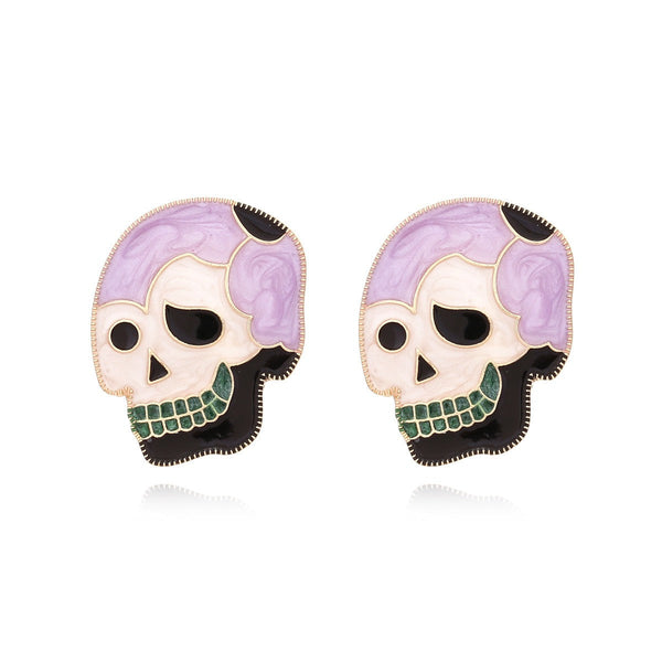 Earrings Alloy Drip Oil Skeleton Stud Fun And Cute Halloween