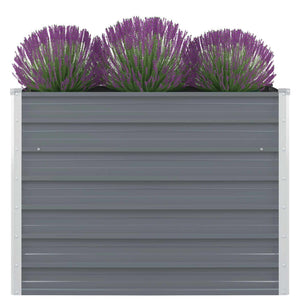 Raised Garden Beds Raised Garden Bed 100X100x77 Cm Galvanised Steel Grey