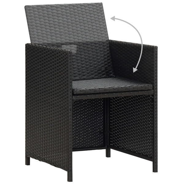 Patio Chairs Garden Chairs 2 Pcs With Cushions And Pillows Poly Rattan Black