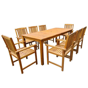 Patio Furniture Sets 9 Piece Outdoor Dining Set Solid Acacia Wood