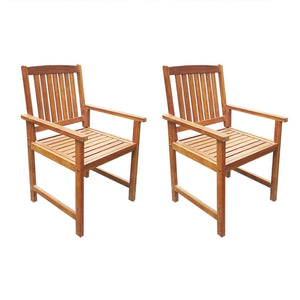 Patio Chairs Garden Chairs 2 Pcs Solid Acacia Wood Brown