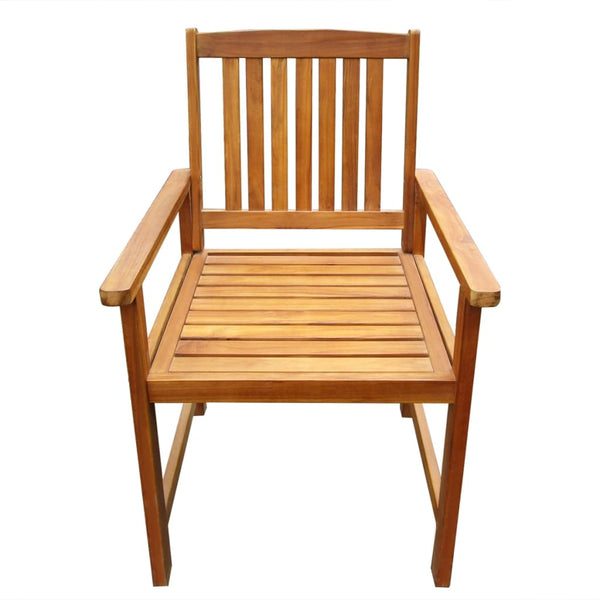 Patio Chairs Garden Chairs 2 Pcs Solid Acacia Wood Brown