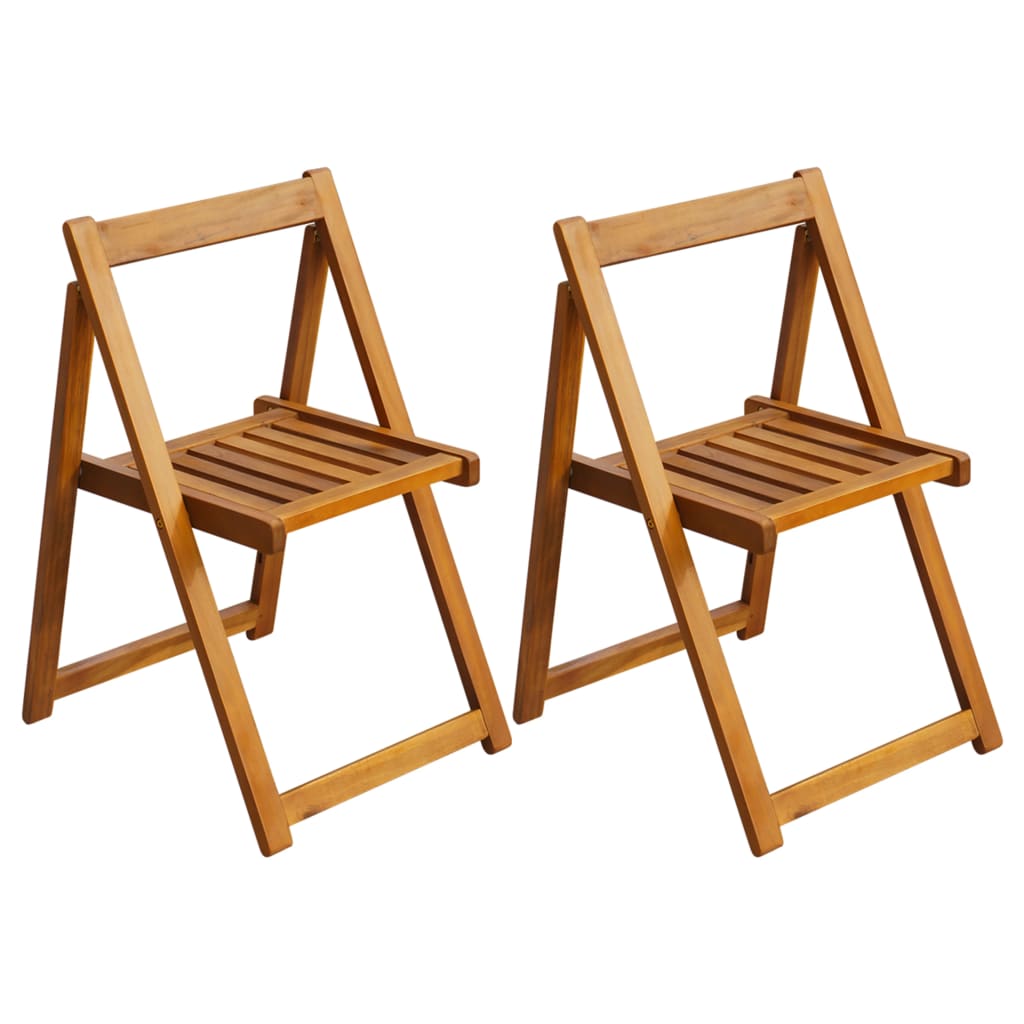 Patio Chairs Folding Garden Chairs 2 Pcs Solid Acacia Wood