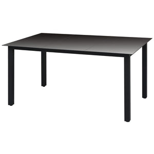 Patio & Garden Tables Garden Table Black 150X90x74 Cm Aluminium And Glass