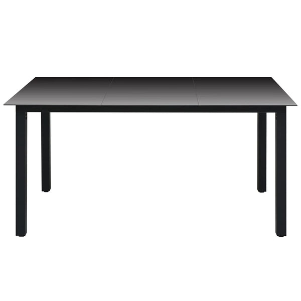 Patio & Garden Tables Garden Table Black 150X90x74 Cm Aluminium And Glass