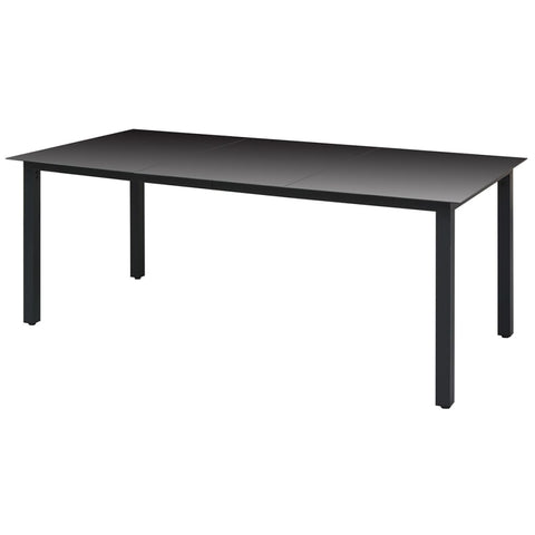 Patio & Garden Tables Garden Table Black 190X90x74 Cm Aluminium And Glass