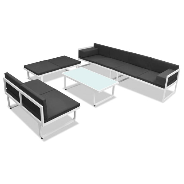 5 Piece Garden Lounge Set Textilene Aluminium Black