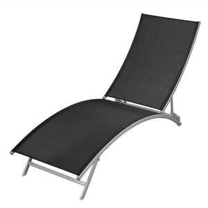 Loungers Sun Lounger Steel And Textilene Black