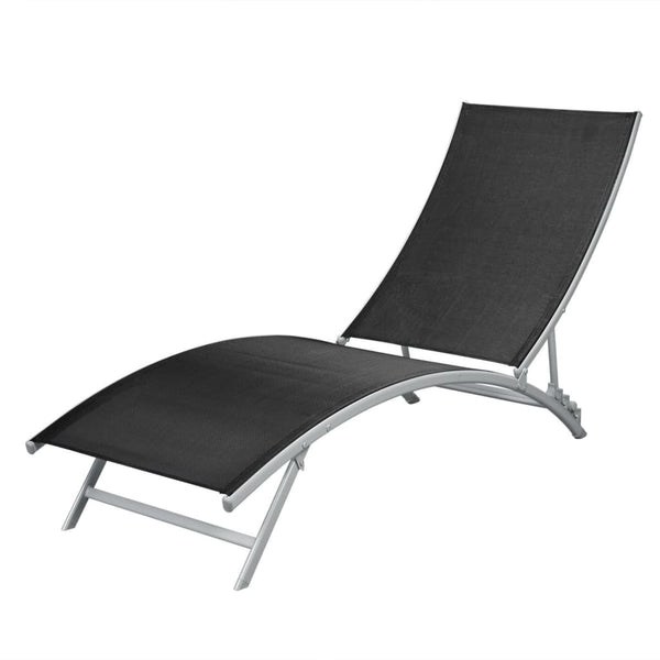 Loungers Sun Lounger Steel And Textilene Black