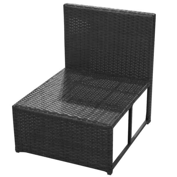 Patio Furniture Sets 8 Piece Garden Lounge Set With Cushions Poly Rattan Black