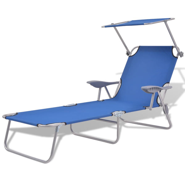 Loungers Sun Lounger With Canopy Steel