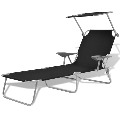 Loungers Sun Lounger With Canopy Steel