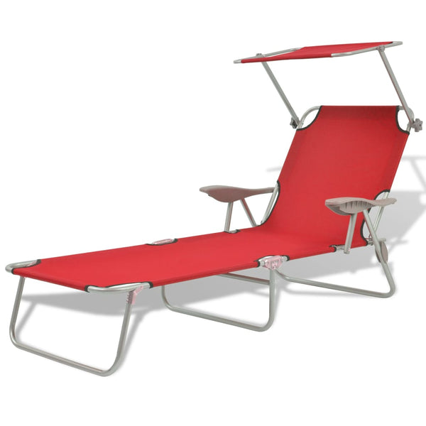 Loungers Sun Lounger With Canopy Steel