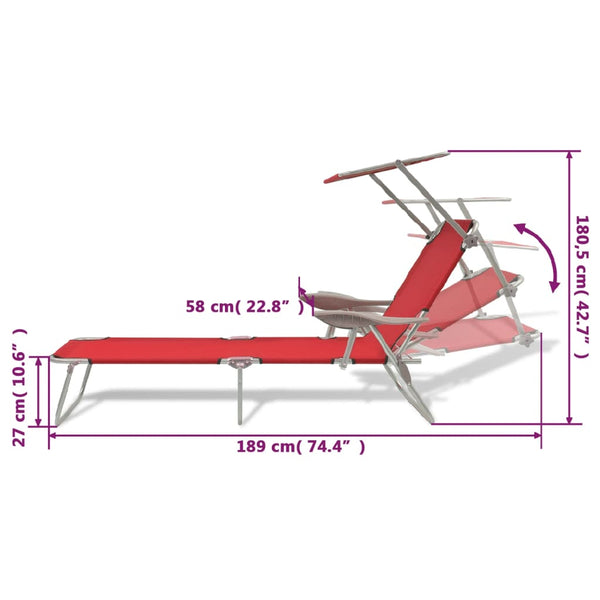 Loungers Sun Lounger With Canopy Steel