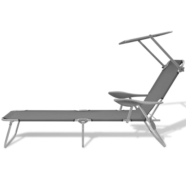 Loungers Sun Lounger With Canopy Steel