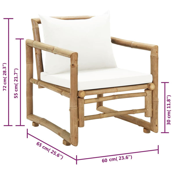 Patio Chairs Garden Chairs 2 Pcs With Cushions And Pillows Bamboo