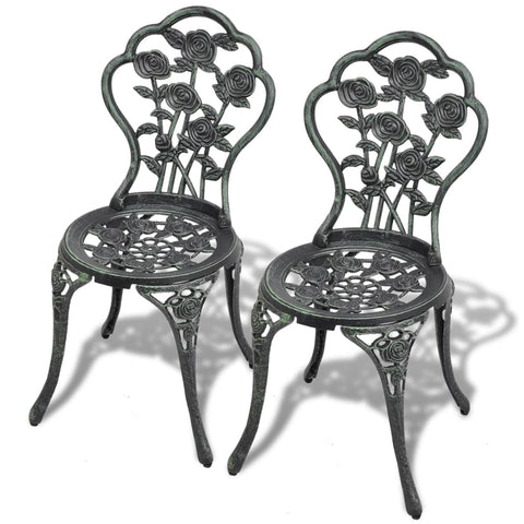 Patio Chairs Bistro Chairs 2 Pcs Cast Aluminium