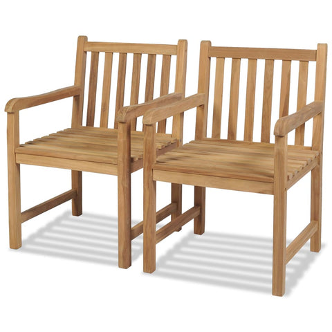 Patio Chairs Outdoor Chairs 2 Pcs Solid Teak Wood