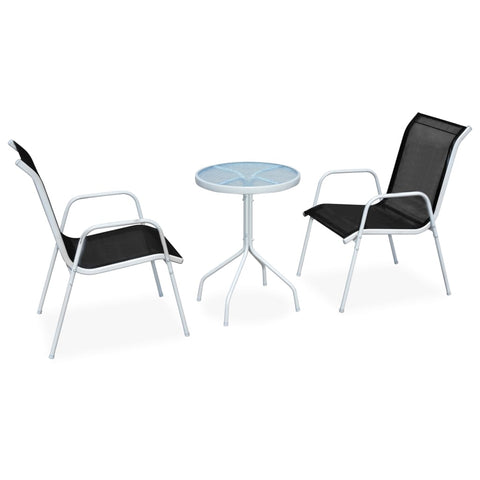 Patio Furniture Sets 3 Piece Bistro Set Steel Black