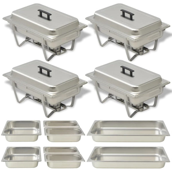 Countertop Food Warmers 4 Piece Chafing Dish Set Stainless Steel