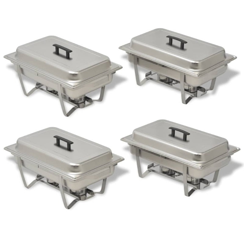 Countertop Food Warmers 4 Piece Chafing Dish Set Stainless Steel