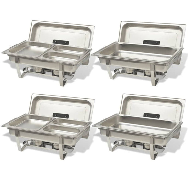 Countertop Food Warmers 4 Piece Chafing Dish Set Stainless Steel