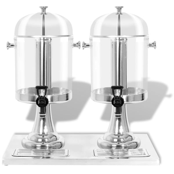 Dispensers Double Juice Dispenser Stainless Steel 2 X 8 L