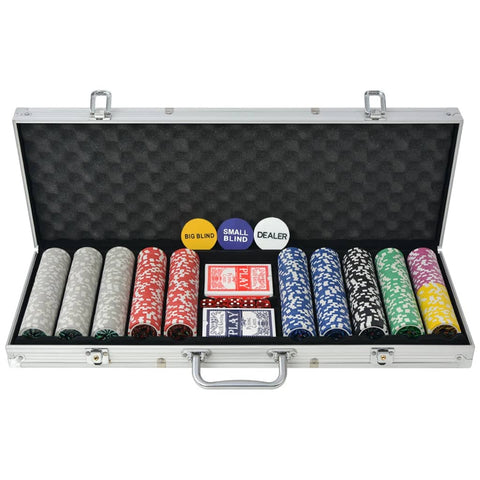 Poker Chips Poker Set With 500 Laser Chips Aluminium