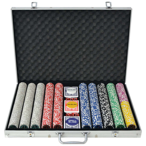 Poker Chips Poker Set With 1000 Laser Chips Aluminium