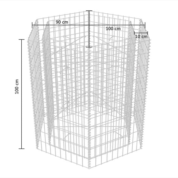 Hexagonal Gabion Raised Bed 100X90x100 Cm