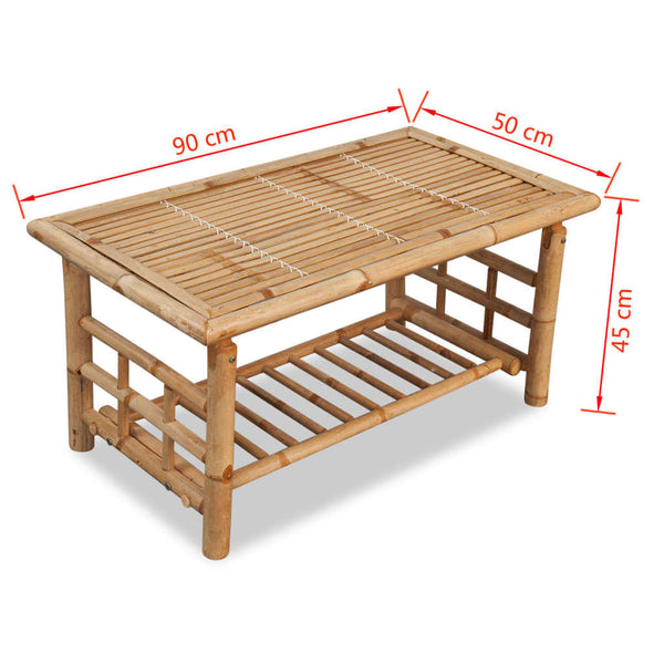 Coffee Tables Coffee Table Bamboo 90X50x45 Cm