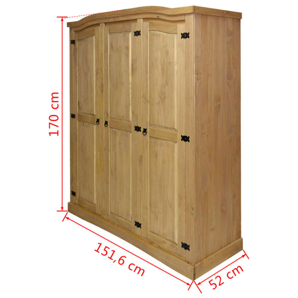 Wardrobes Wardrobe Mexican Pine Corona Range 3 Doors