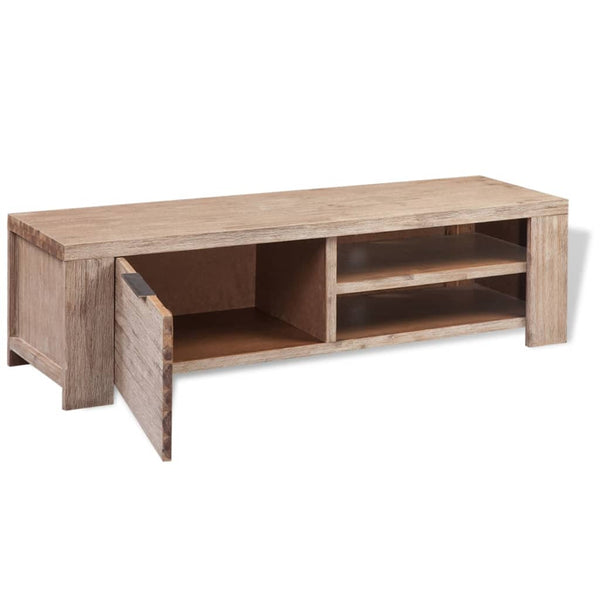 TV Stands & Entertainment Units Tv Cabinet Solid Brushed Acacia Wood 140X38x40 Cm