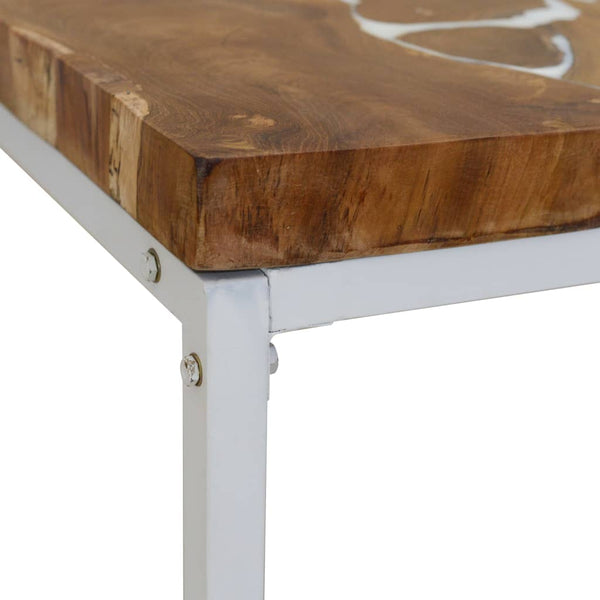 Coffee Tables Coffee Table Teak Resin 110X60x40 Cm White And Brown