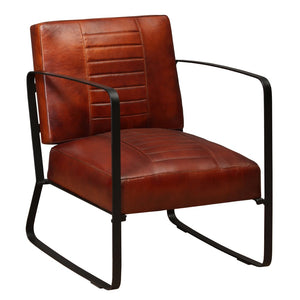 Loungers Lounge Chair Brown Genuine Leather