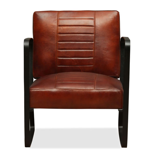 Loungers Lounge Chair Brown Genuine Leather