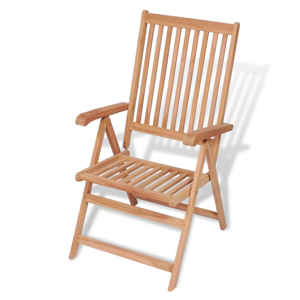 Patio Chairs Reclining Garden Chairs 2 Pcs Solid Teak Wood