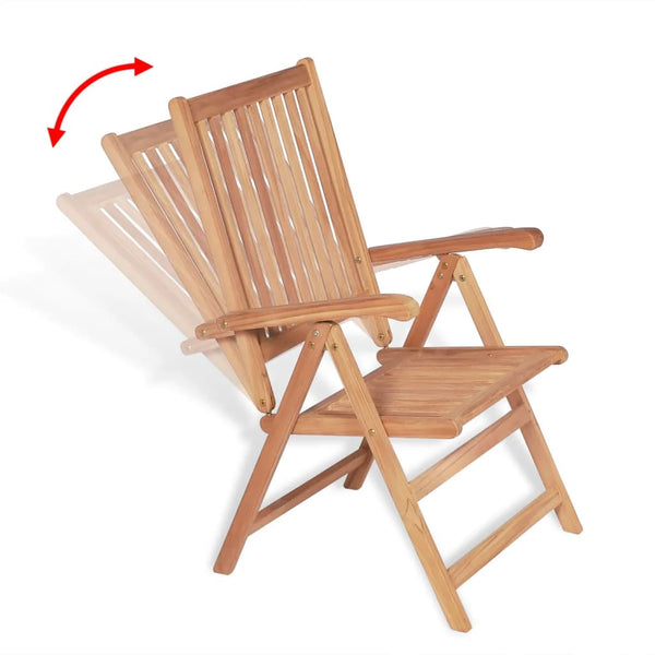 Patio Chairs Reclining Garden Chairs 2 Pcs Solid Teak Wood